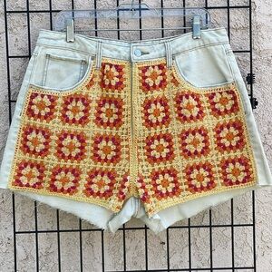 Wild Fabel highest rise cutoff shorts crochet detail women’s size 14